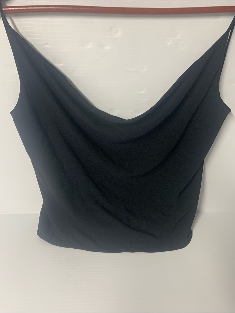 Vintage Express Black Cowl Neck Women's Tank Top - Classic Draped Style